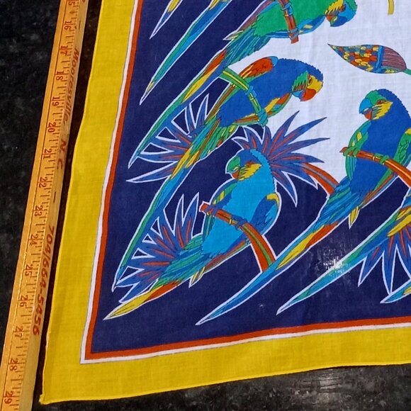 Gorgeous 29-inch Square Parrot Print Bandana Scarf - like new! - Picture 2 of 3